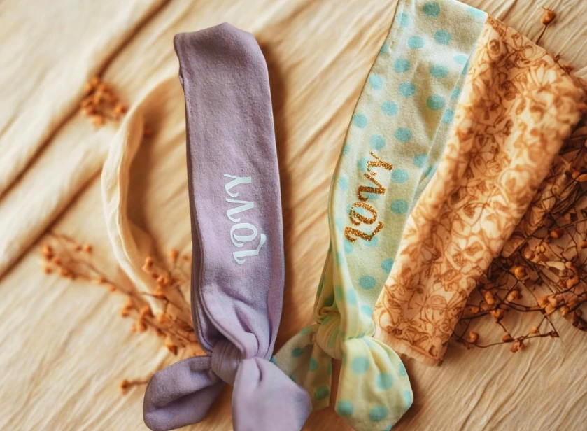 baby headband bedrukt naam gepersonaliseerd