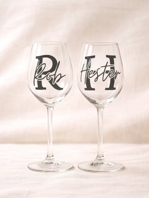 glas logo bedrukt naam gepersonaliseerd