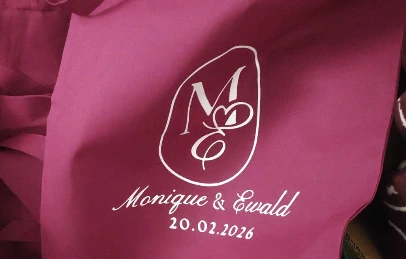 tote bag bedrukt naam logo gepersonaliseerd bruiloft