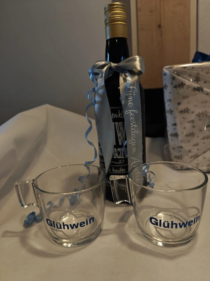 lintje glas bedrukt naam logo gepersonaliseerd