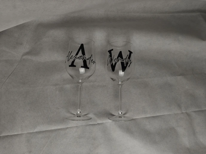 glas bedrukt naam logo gepersonaliseerd