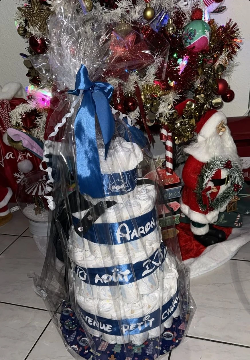 luiertaart luiertoren bedrukt naam logo gepersonaliseerd